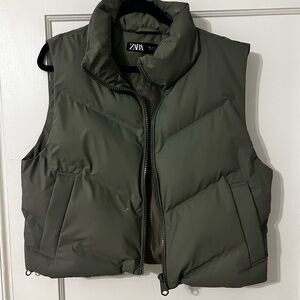 Zara Green Cropped Vest